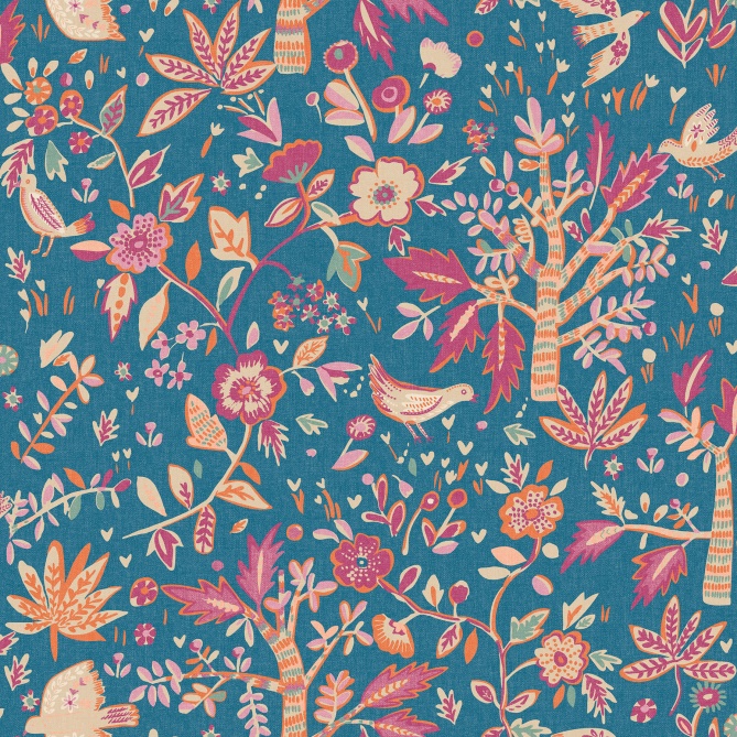 Papel Pintado Flores y pájaros - BULLES 04 | MURAKE - 85134