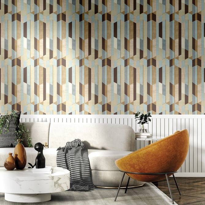 Papel Pintado Geométrico Retro - ANDRIA 02 | MURAKE - 877922