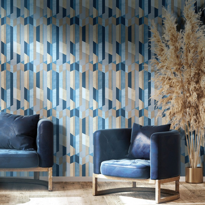 Papel Pintado Geométrico Retro - ANDRIA 03 | MURAKE - 877923