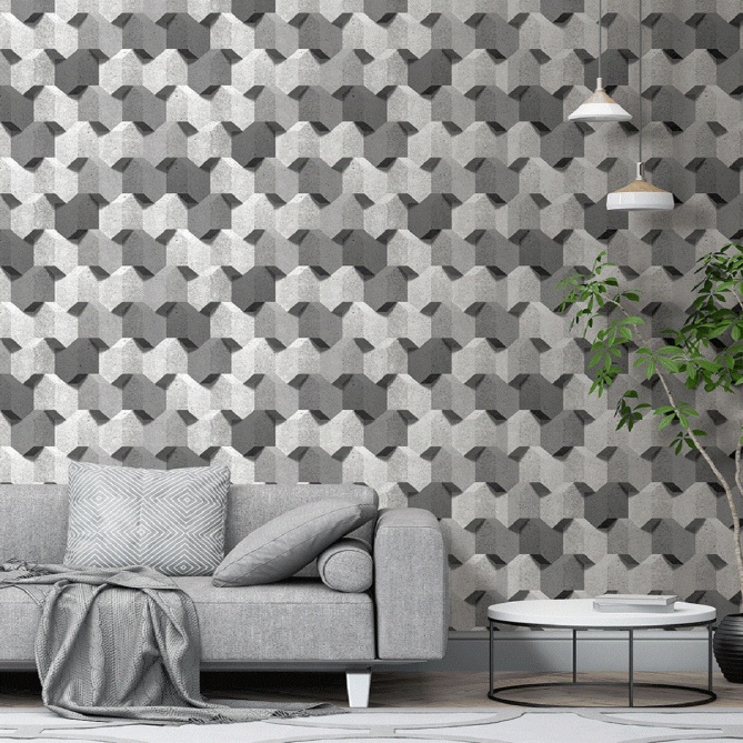 Papel Pintado Formas geométricas 3D - BETONG 04 | MURAKE - 87674