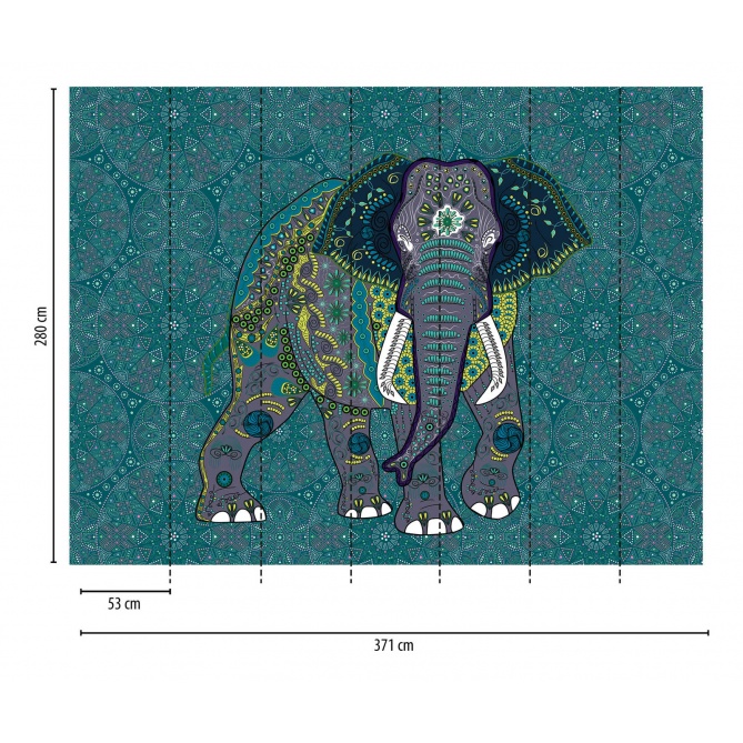 Mural Elefante hindú - MACAEL  | MURAKE - 23826