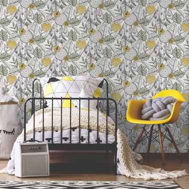 Papel Pintado Atrapasueños florales - TÄBY 01 | MURAKE - 11486