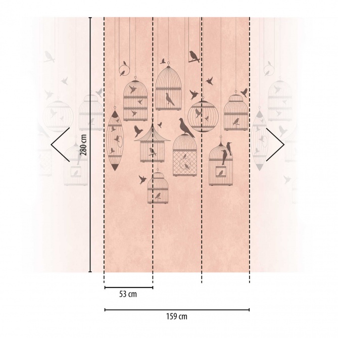 Mural Jaulas y pájaros - MONTIELA  | MURAKE - 23887