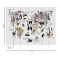 Mural Mapamundi con animales - MOGUER  | MURAKE - 23855