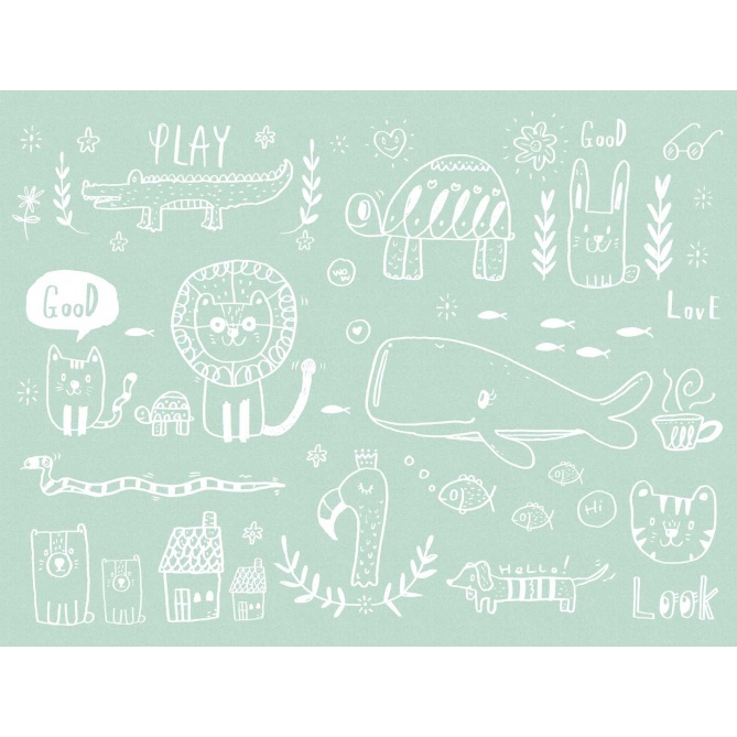 Mural Doodle Animales - SAUCEJO  | MURAKE - 23862