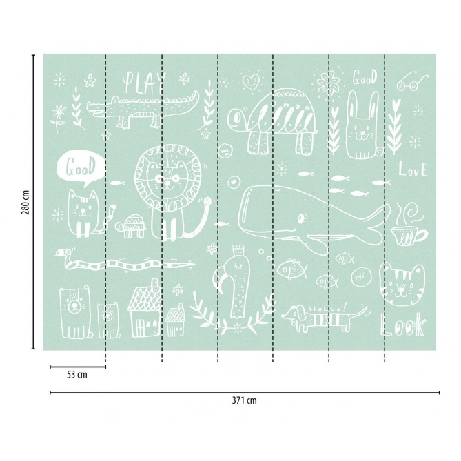 Mural Doodle Animales - SAUCEJO  | MURAKE - 23862