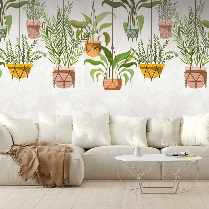 Mural Macetas colgantes - ALGAMITAS  | MURAKE - 23879