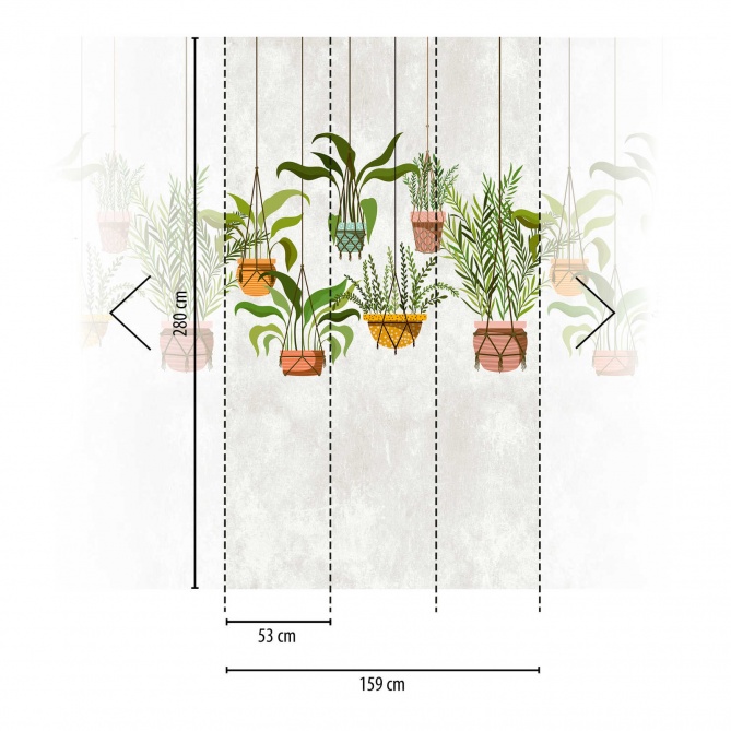 Mural Macetas colgantes - ALGAMITAS  | MURAKE - 23879