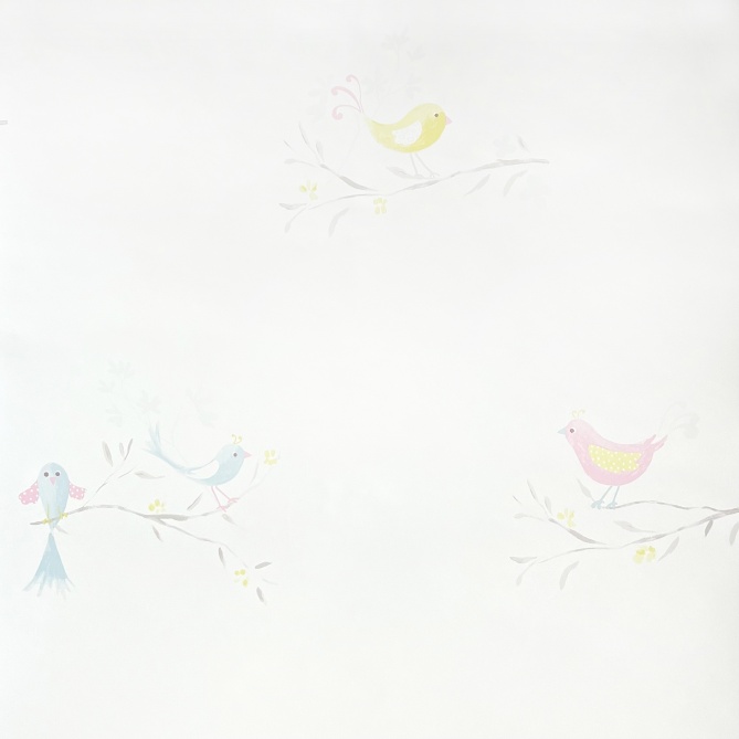Papel Pintado Pájaros en ramas - JUZCAR  | MURAKE - 78339