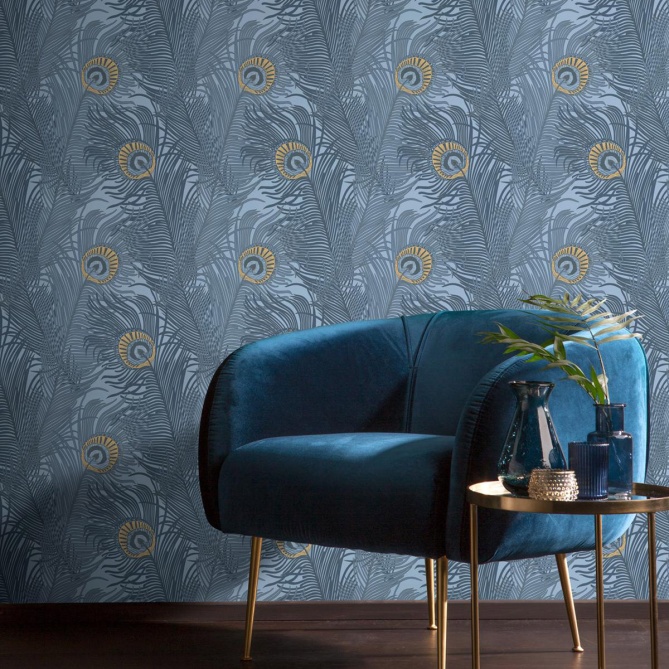 Papel Pintado Plumas pavo real - SARWAR 03 | MURAKE - 45048