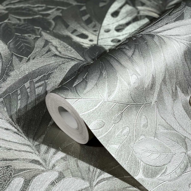 Papel Pintado Hojas grandes metalizadas - SAFAGA 02 | MURAKE - 992232