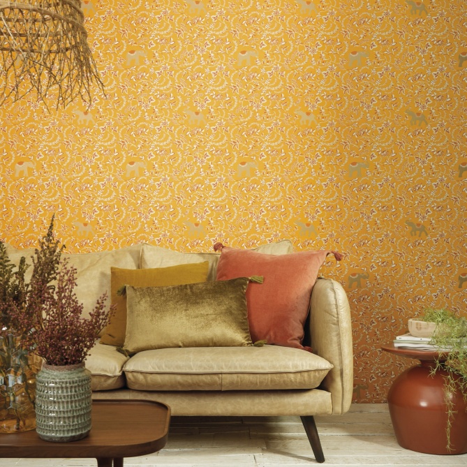 Papel Pintado Peonías y elefantes - AMIKA 01 | MURAKE - 7015-11