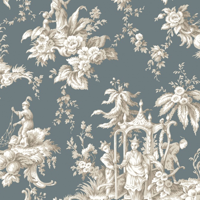 Papel Pintado Toiles de Jouy inspirado en China - CROISIC 03 | MURAKE - 85993