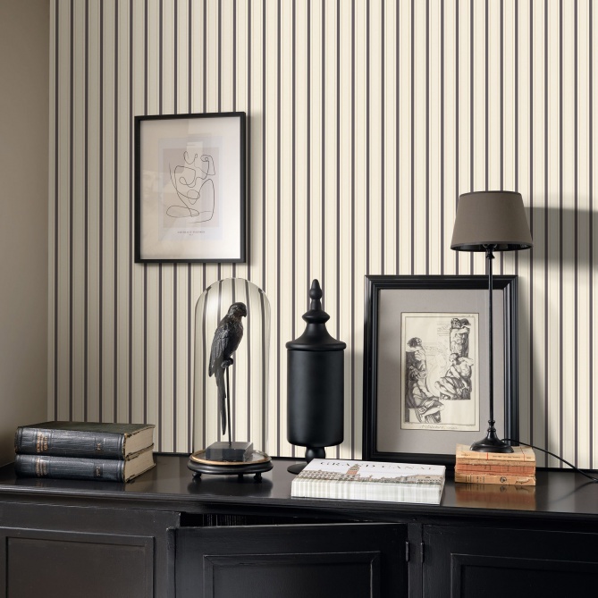 Papel Pintado Rayas acompañadas de trazos finos - TURBALLE 05 | MURAKE - 86025