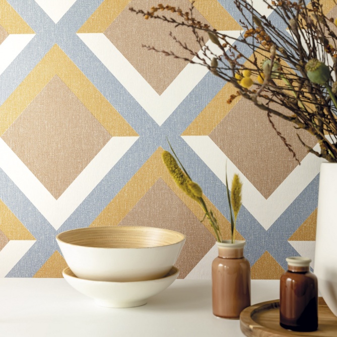 Papel Pintado Grandes rombos bicolores - KOIVUNEN 03 | MURAKE - 85753