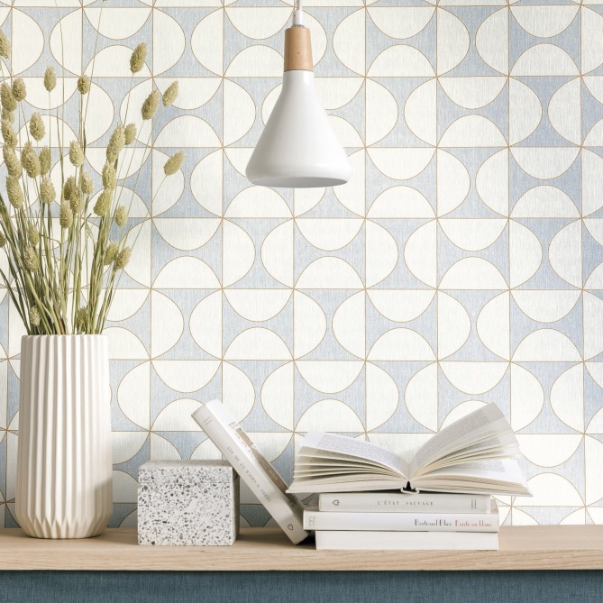 Papel Pintado Curvas y líneas rectas - HEIKKI 01 | MURAKE - 85756