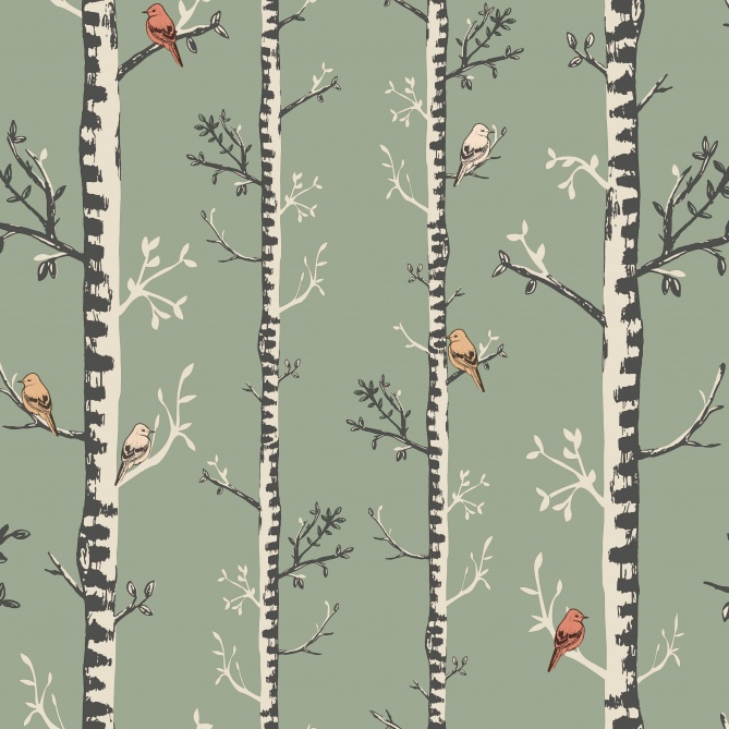 Papel Pintado Troncos de árboles y pájaros - DANGRIGA 03 | MURAKE - 85793