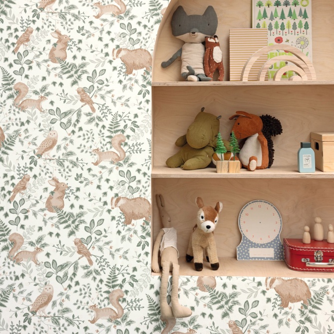 Papel Pintado Animales rodeados de follaje - KUALA 03 | MURAKE - 85803