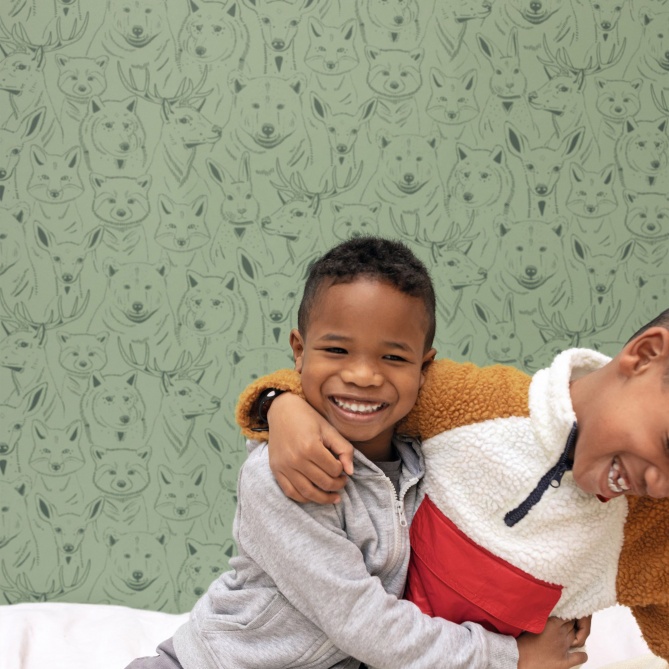 Papel Pintado Cabezas de animales minimalistas - PILAH 04 | MURAKE - 85814