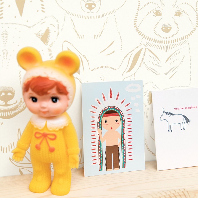 Papel Pintado Cabezas de animales minimalistas - PILAH 01 | MURAKE - 85811