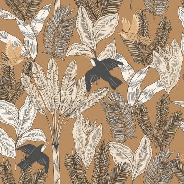 Papel Pintado Tucanes y pájaros en la selva tropical - TAXILA 01 | MURAKE - 85826