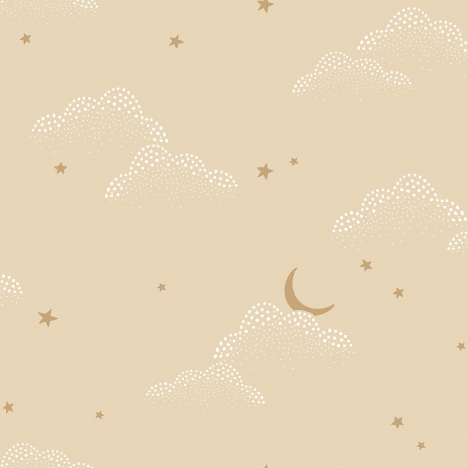 Papel Pintado Nubes, lunas y estrellas minimalistas - KOTAL 01 | MURAKE - 85831