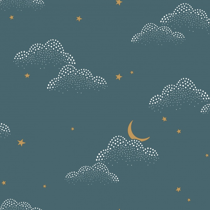 Papel Pintado Nubes, lunas y estrellas minimalistas - KOTAL 02 | MURAKE - 85832