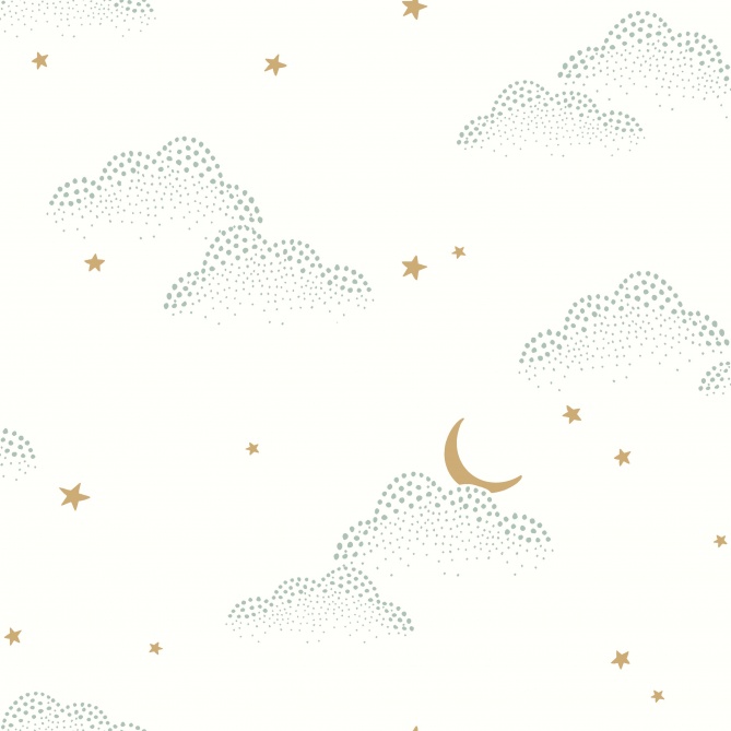 Papel Pintado Nubes, lunas y estrellas minimalistas - KOTAL 03 | MURAKE - 85833