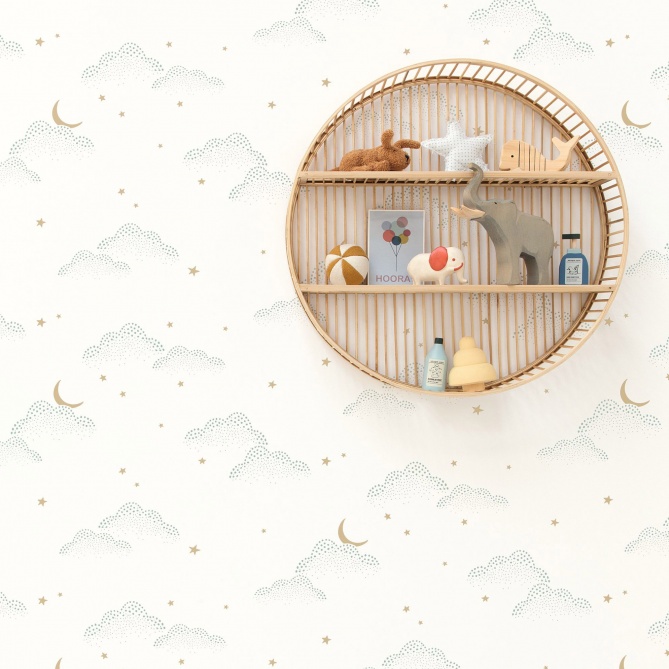 Papel Pintado Nubes, lunas y estrellas minimalistas - KOTAL 03 | MURAKE - 85833