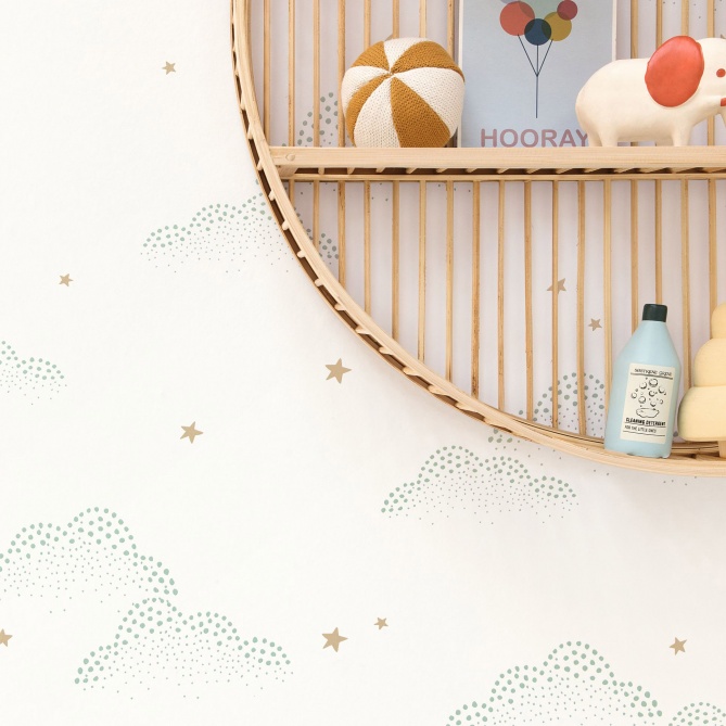 Papel Pintado Nubes, lunas y estrellas minimalistas - KOTAL 03 | MURAKE - 85833