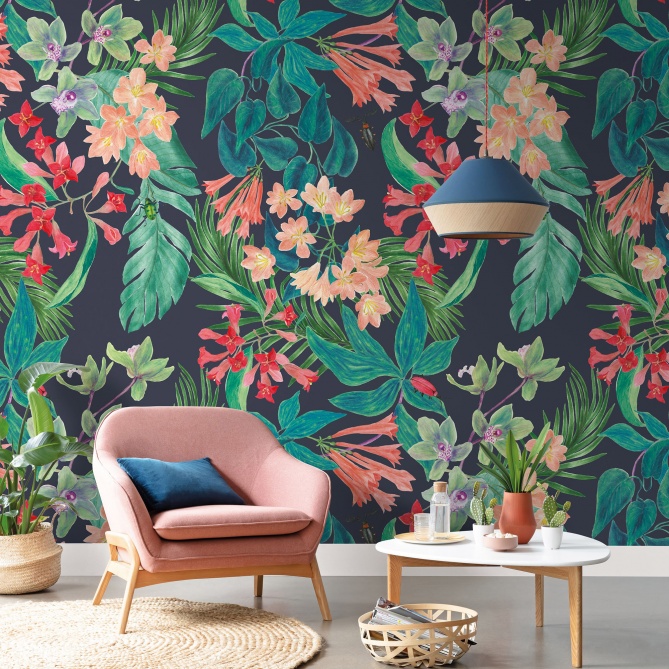 Mural Flores de Maylis y follaje - ARDALUR  | MURAKE - 85869