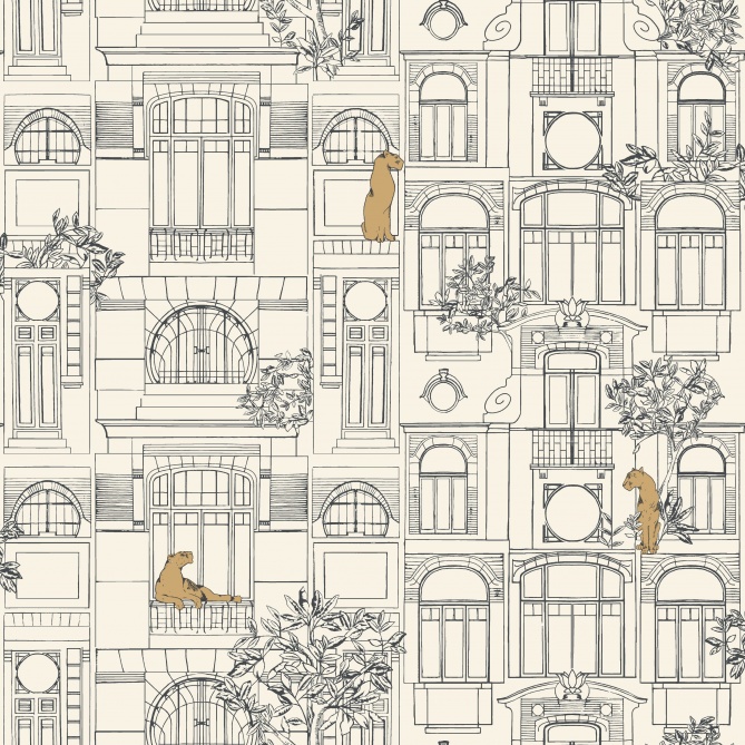 Papel Pintado Arquitectura Art Nouveau y panteras - VASAU 02 | MURAKE - 86132