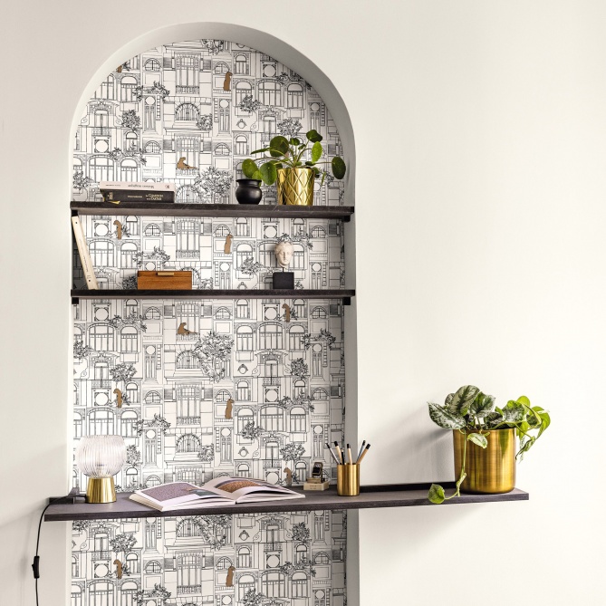 Papel Pintado Arquitectura Art Nouveau y panteras - VASAU 02 | MURAKE - 86132