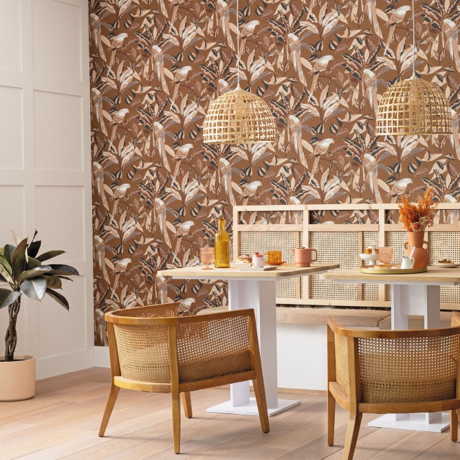 Papel Pintado Loros en una jungla chic - MINORCA 05 | MURAKE - 86175