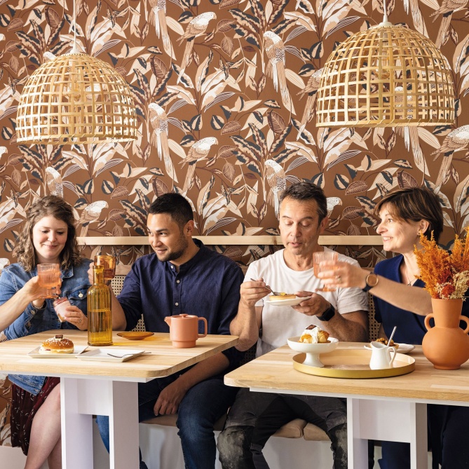 Papel Pintado Loros en una jungla chic - MINORCA 05 | MURAKE - 86175