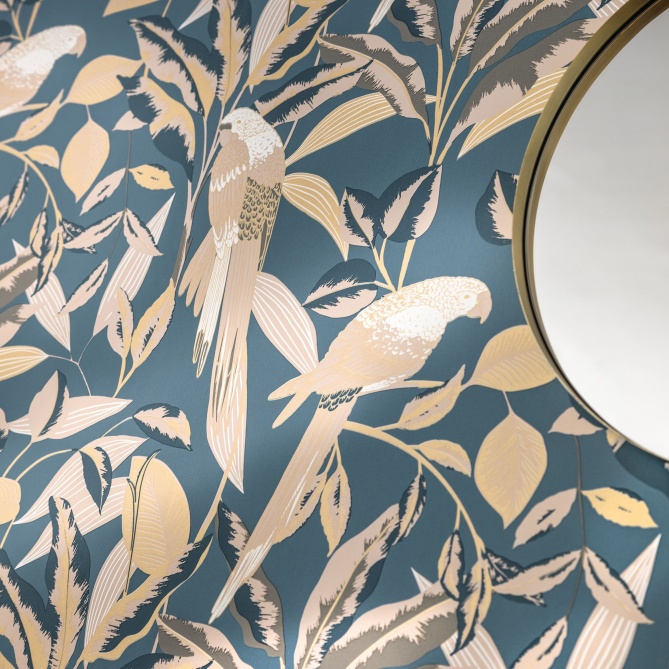 Papel Pintado Loros en una jungla chic - MINORCA 06 | MURAKE - 86176