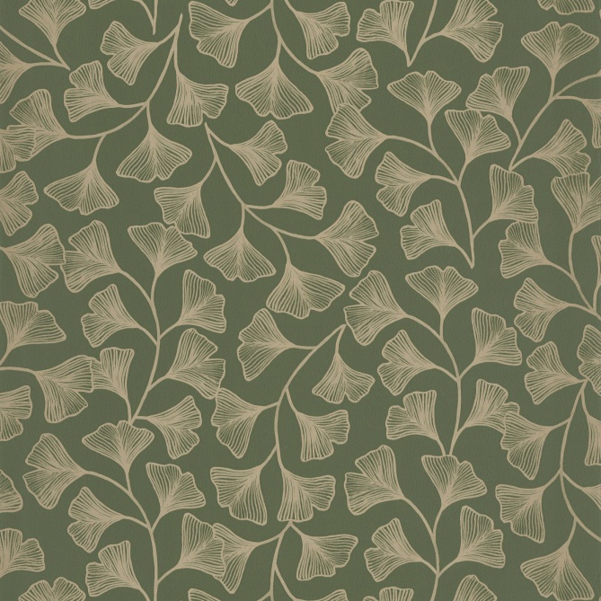 Papel Pintado Hojas de ginkgo dibujadas - MACALA 02 | MURAKE - 86312