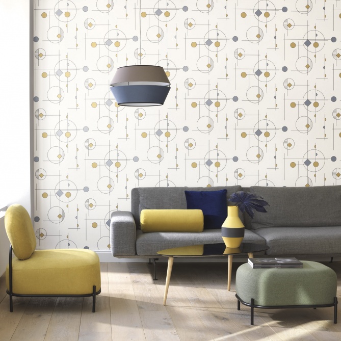 Papel Pintado Composición de formas geométricas - LARKANA 04 | MURAKE - 7017-44