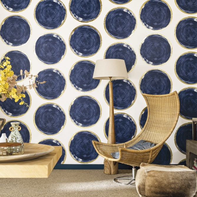 Papel Pintado Grandes círculos dibujados con pincel - NEIDEN 02 | MURAKE - 7017-77