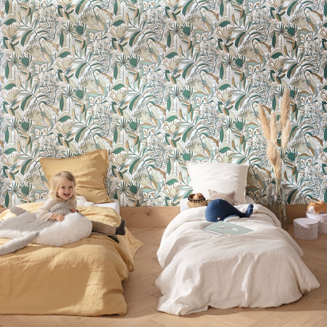 Papel Pintado Follaje tropical con tucanes - FOSFENOS 06 | MURAKE - 86226