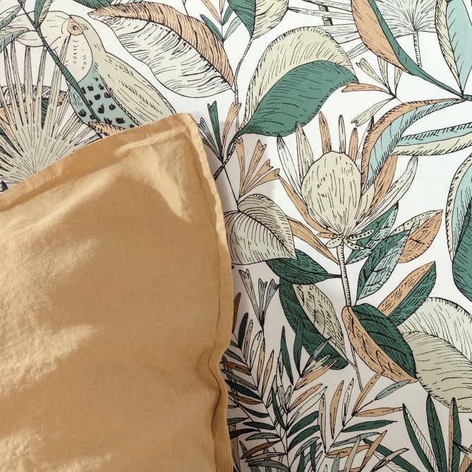 Papel Pintado Follaje tropical con tucanes - FOSFENOS 06 | MURAKE - 86226