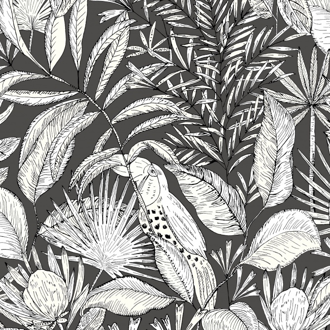 Papel Pintado Follaje tropical con tucanes - FOSFENOS 07 | MURAKE - 86227