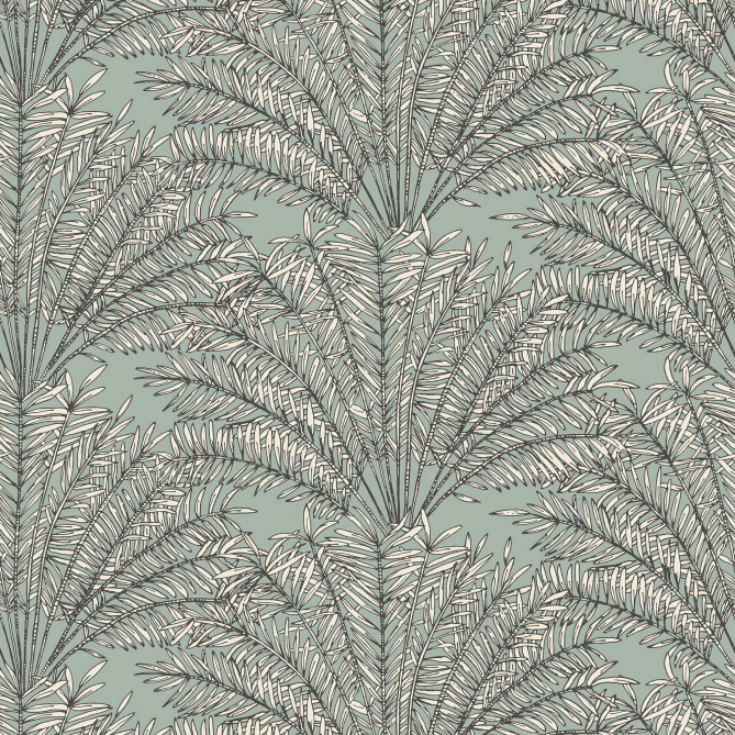 Papel Pintado Hojas de palma en abanico - TELSON 04 | MURAKE - 86234