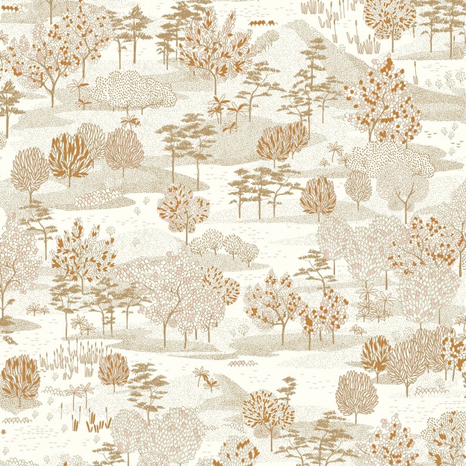 Papel Pintado Jardines con pequeños árboles - RECAZO 01 | MURAKE - 86246