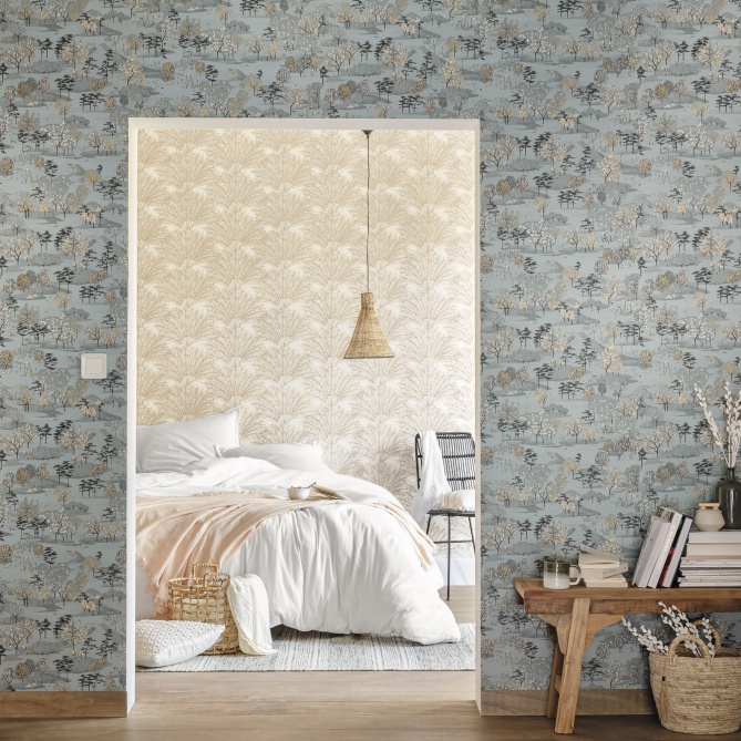 Papel Pintado Jardines con pequeños árboles - RECAZO 04 | MURAKE - 86249