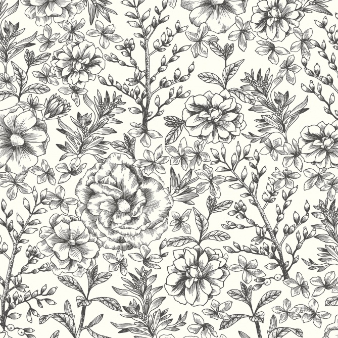 Papel Pintado Flores románticas - PRETICOR 03 | MURAKE - 86253