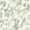 Papel Pintado Pájaros elegantes sobre follaje y flores - MINOTA 02 | MURAKE - 86122
