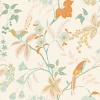 Papel Pintado Pájaros elegantes sobre follaje y flores - MINOTA 03 | MURAKE - 86123