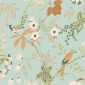 Papel Pintado Pájaros elegantes sobre follaje y flores - MINOTA 05 | MURAKE - 86125