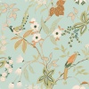 Papel Pintado Pájaros elegantes sobre follaje y flores - MINOTA 05 | MURAKE - 86125